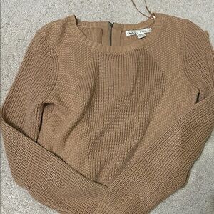 Kaisely Women's Brown Crew Neck Sweater Dress